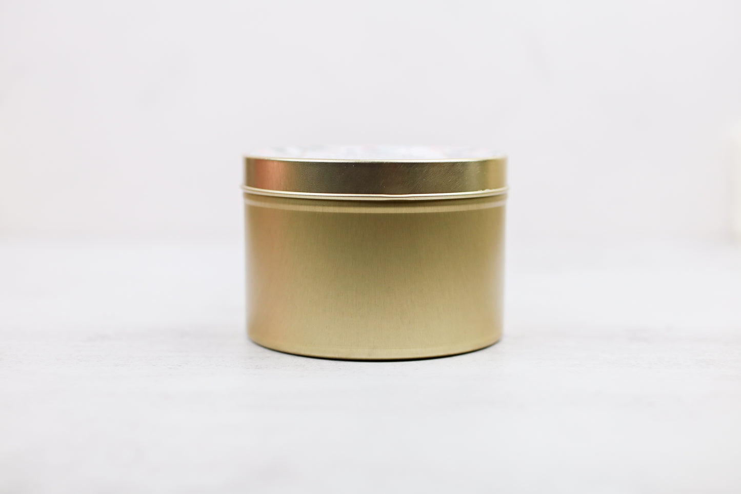8oz Coconut Apricot Candle in Gold Tin Jar with Dried Flowers