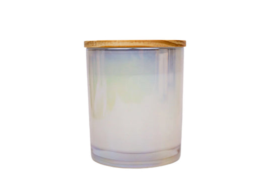 10 Private Label 8 oz Iridescent Coconut-Apricot Candles (Unlabeled)