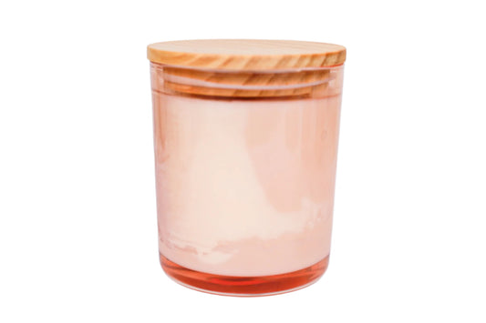 10 Private Label 8oz Rose Coconut-Apricot Candles w/ Lid (Unlabeled)