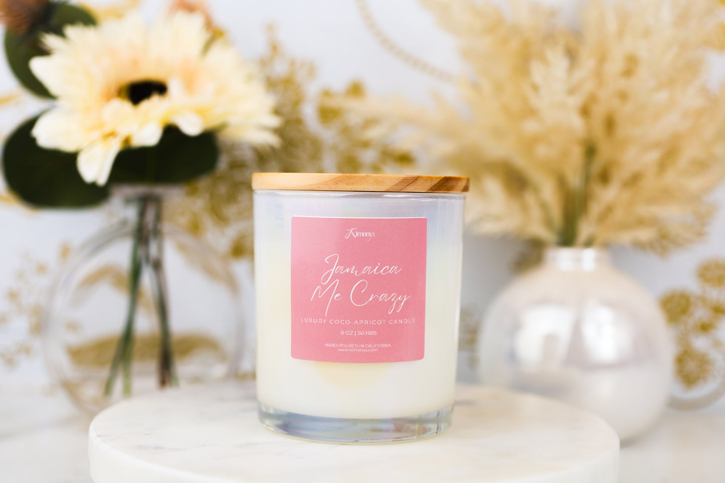 Jamaica Me Crazy Scented Glass Candle – 12oz & 8oz Coconut Apricot Wax