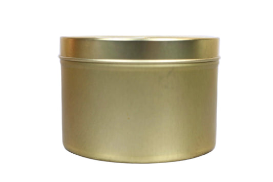 10 Private Label 8oz Gold Tin Coconut-Apricot Candle (Unlabeled)