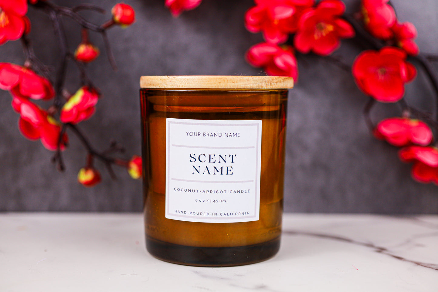 8oz Amber Coconut-Apricot Candles - 10 pack