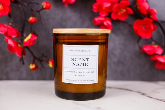 8oz Amber Coconut-Apricot Candles - 10 pack