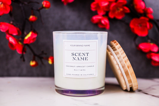 8 oz Iridescent Coconut-Apricot Candles - 10 pack