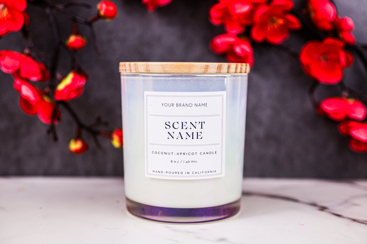 8 oz Iridescent Coconut-Apricot Candles - 10 pack