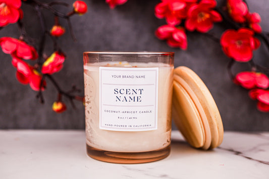 8oz Rose Coconut-Apricot Candles - 10 pack
