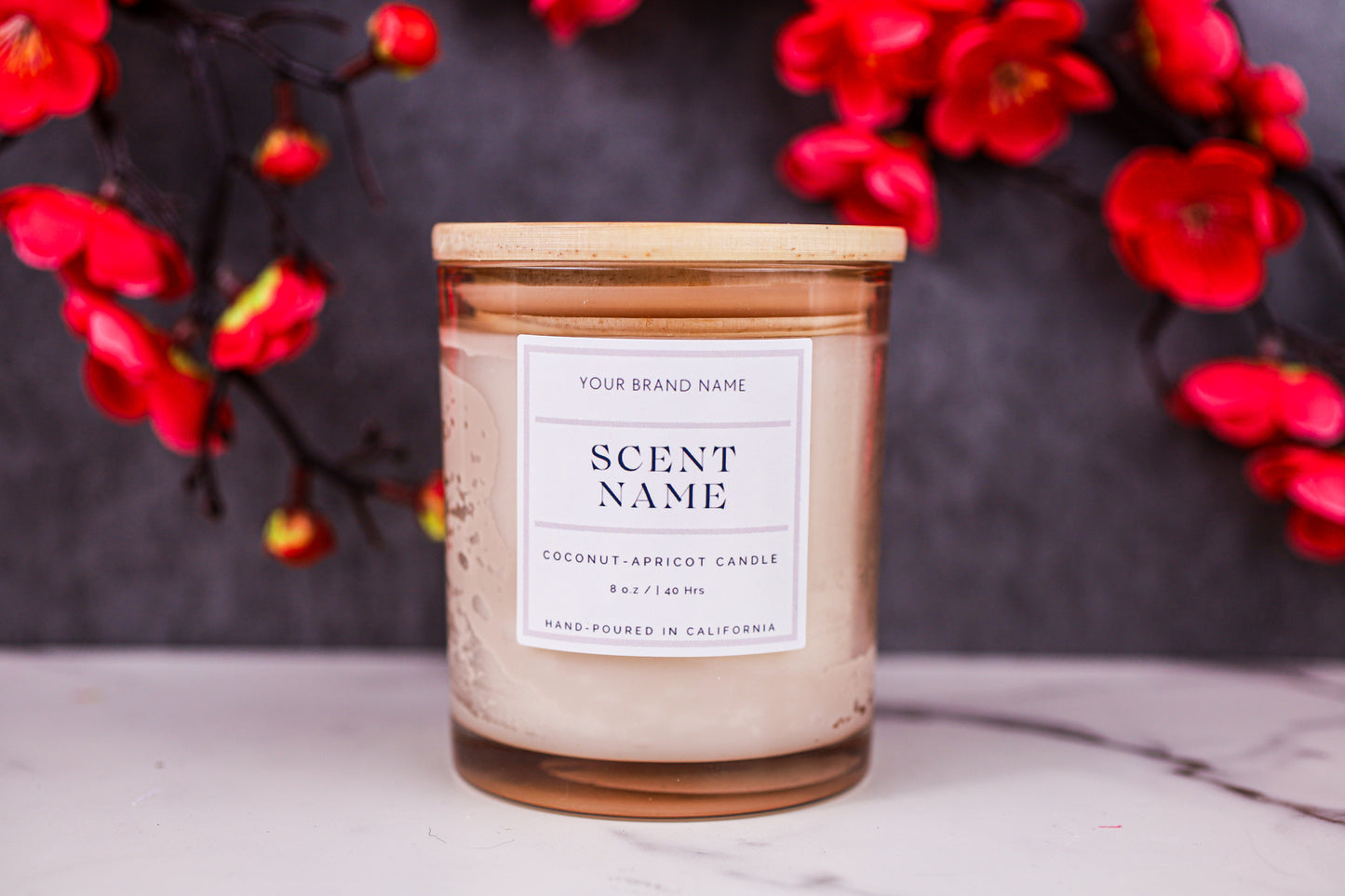 8oz Rose Coconut-Apricot Candles - 10 pack