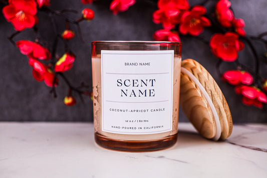 12oz Rose Coconut-Apricot Candles- 10 pack