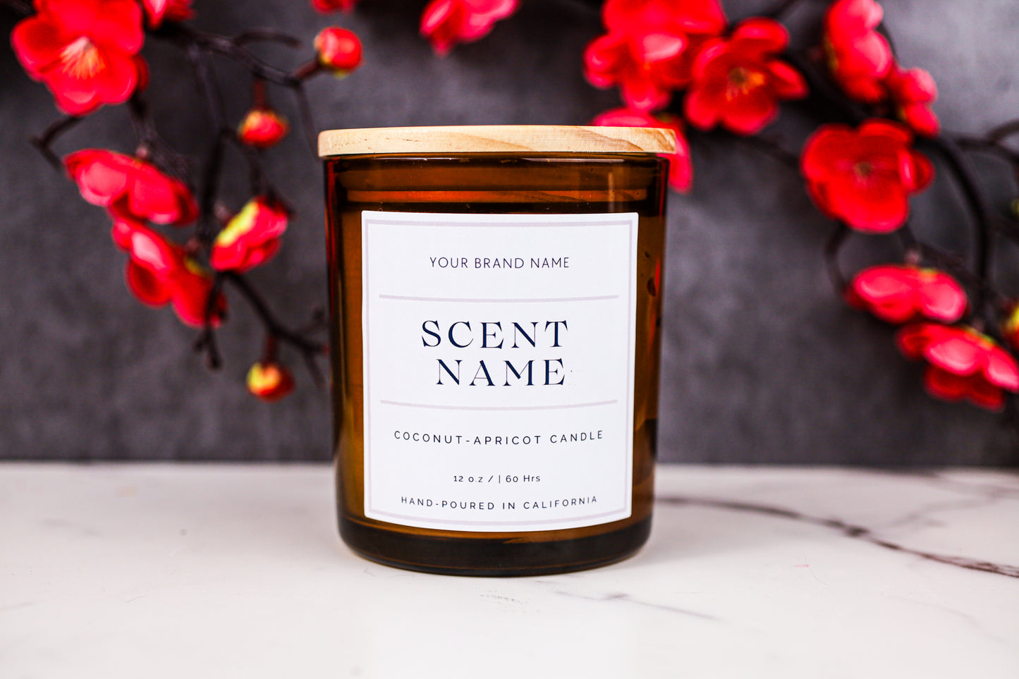 12oz Amber Coconut-Apricot Candles - 10 pack