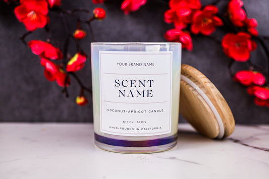 12oz Iridescent Coconut-Apricot Candles - 10 pack