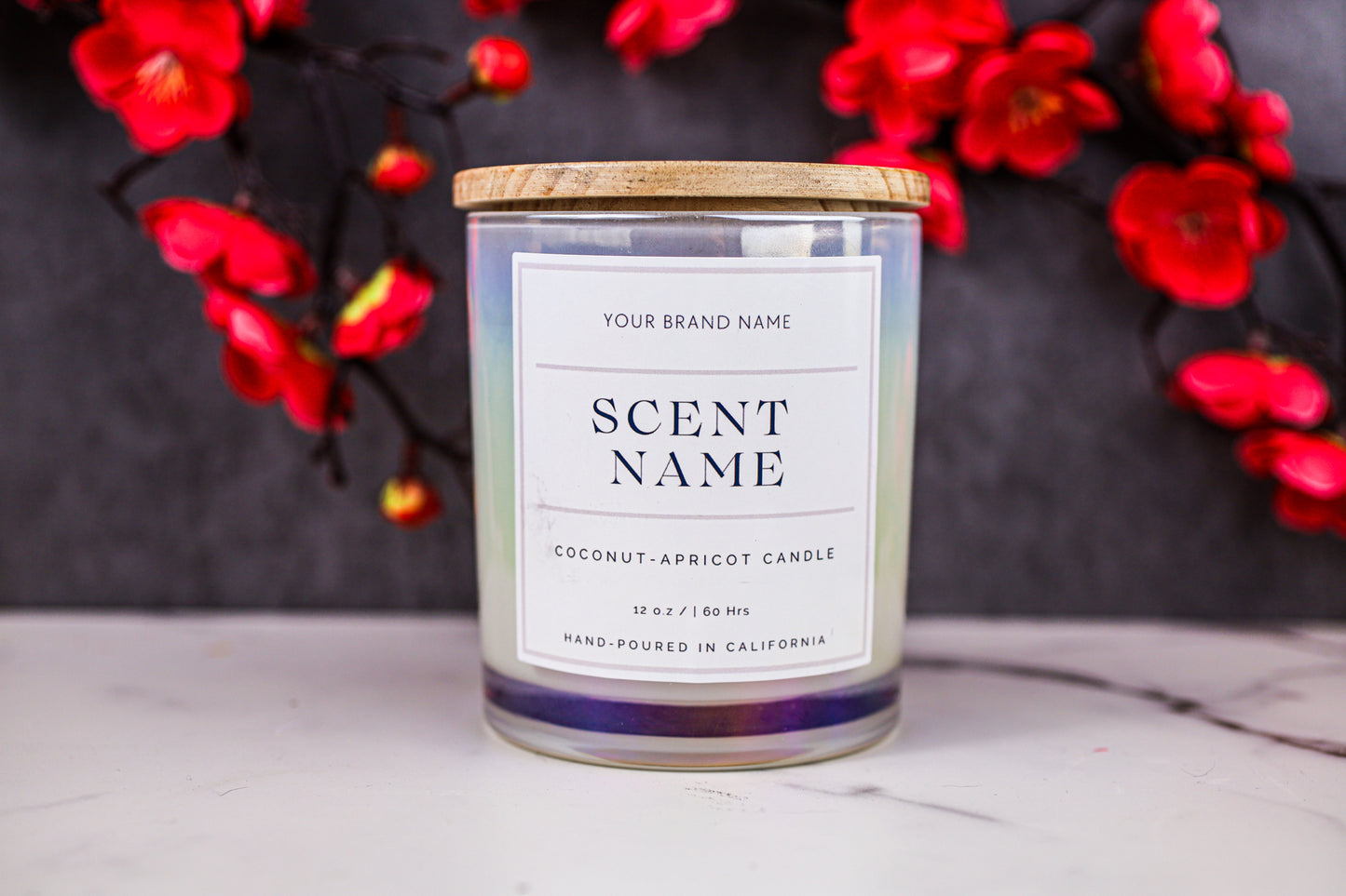 12oz Iridescent Coconut-Apricot Candles - 10 pack